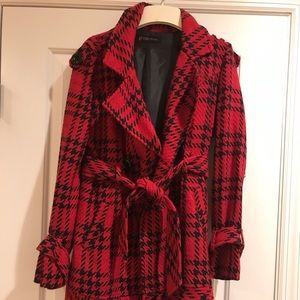 Grass Collection Belted Houndstooth Coat ❤️